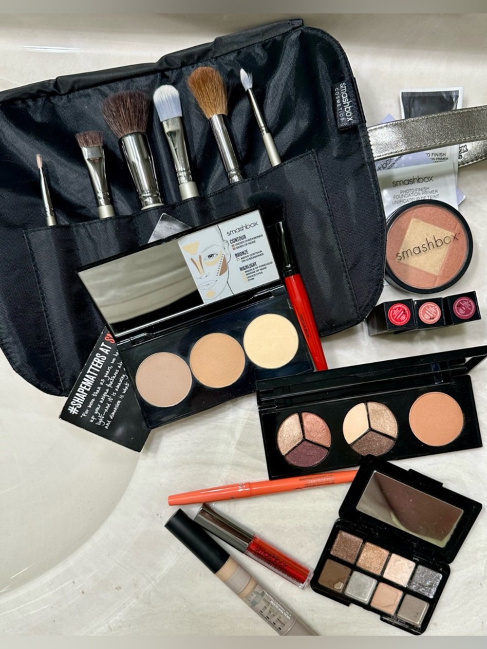 Vintage Y2K Smashbox Makeup Lot - Brushes, Eyeshadow, Bronzer, Contour, Lipstick